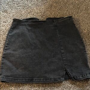 Classic Black Denim Skirt